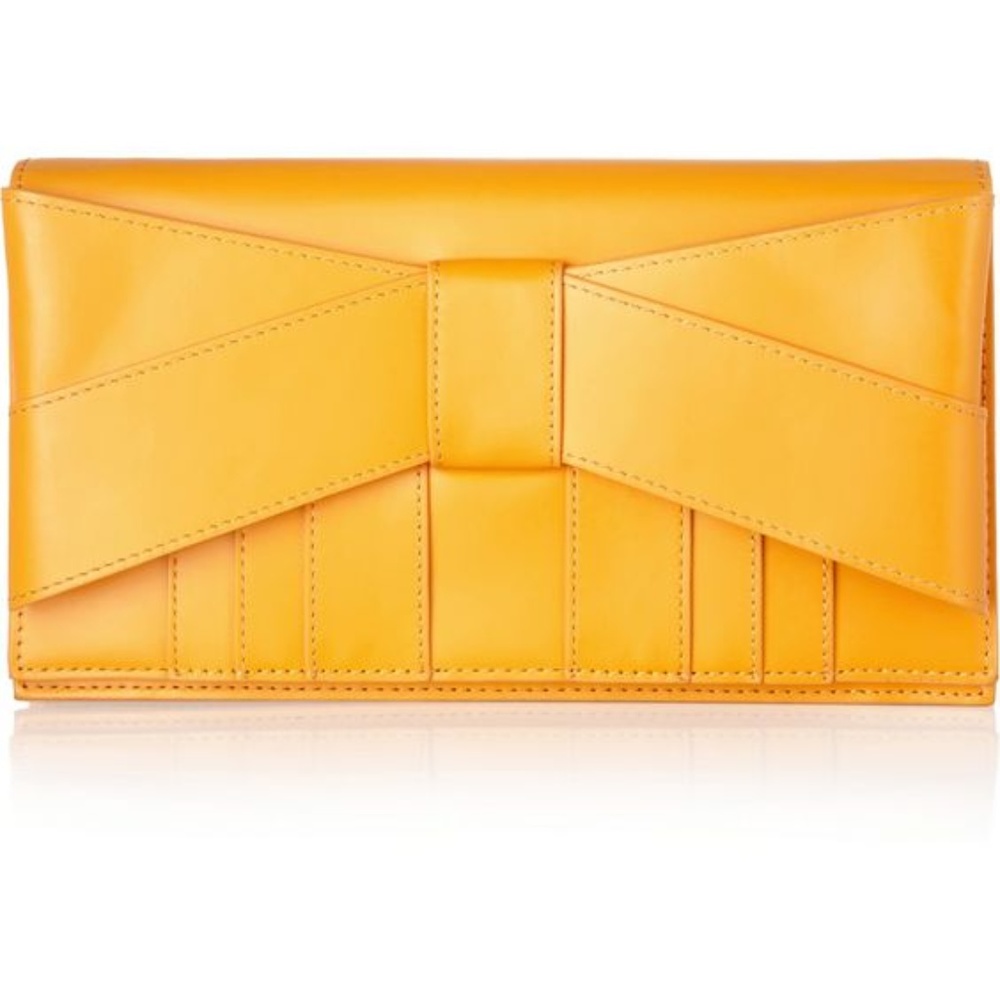 Zac Posen Yellow Shirley Bow Clutch NWOT